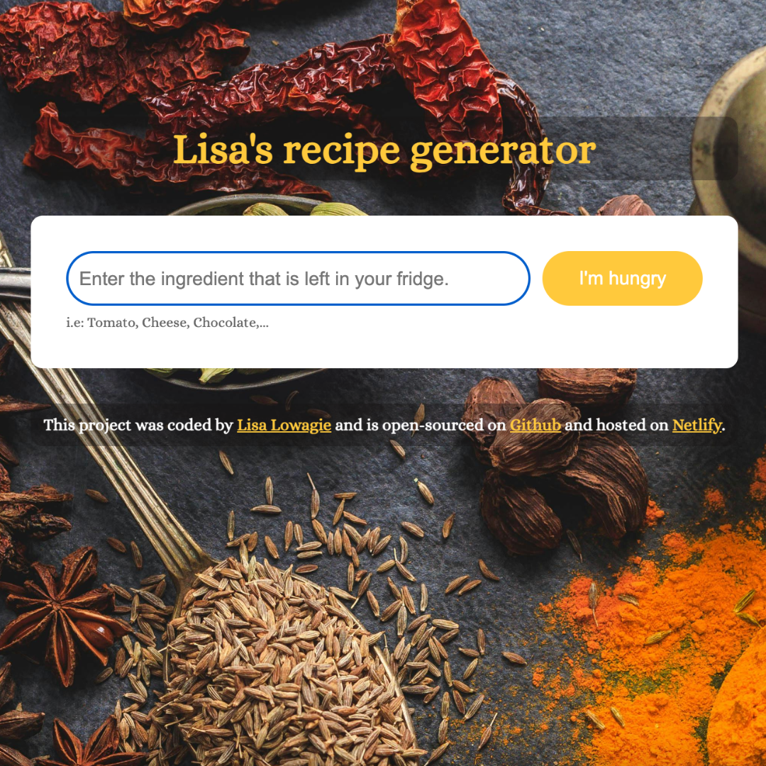 Lisa's Recipe Generator